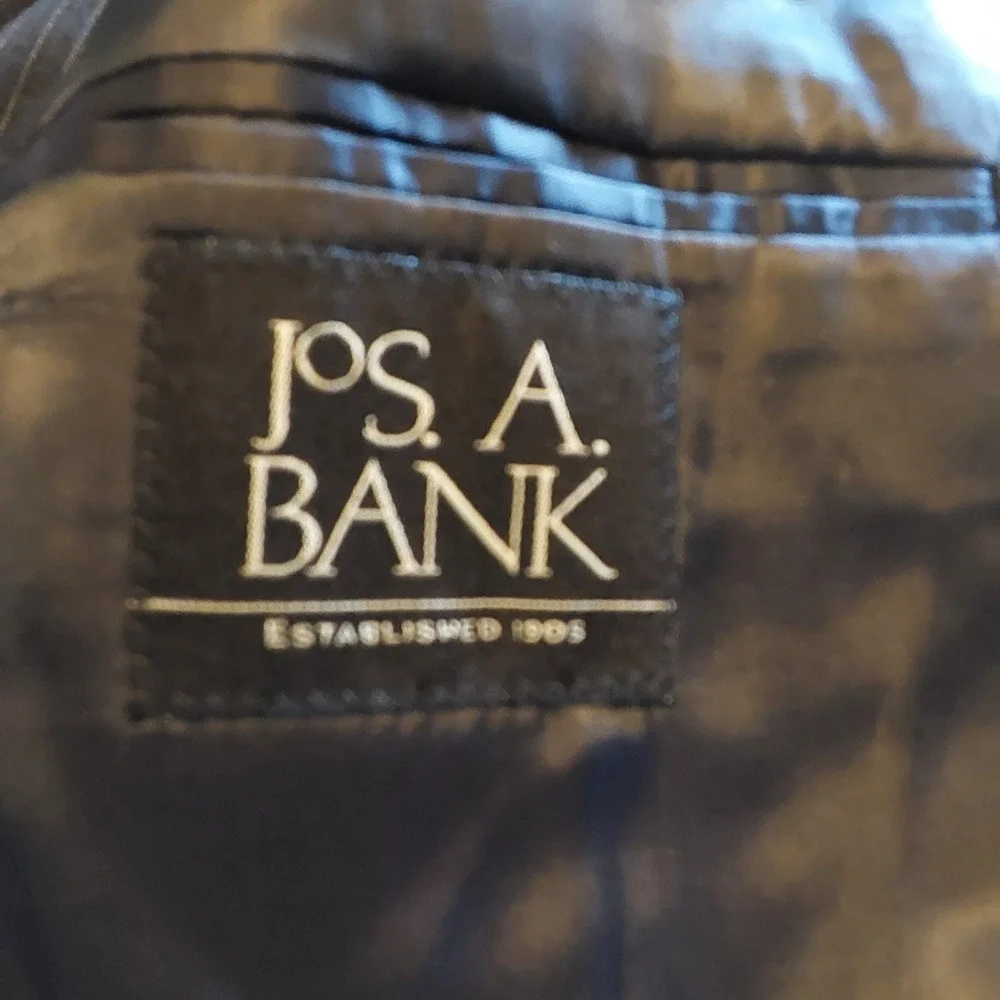 Jos A Bank Blazer Mens 43L Charcoal Pin Stripe 2 Button Sport Jacket Wool‎ $650